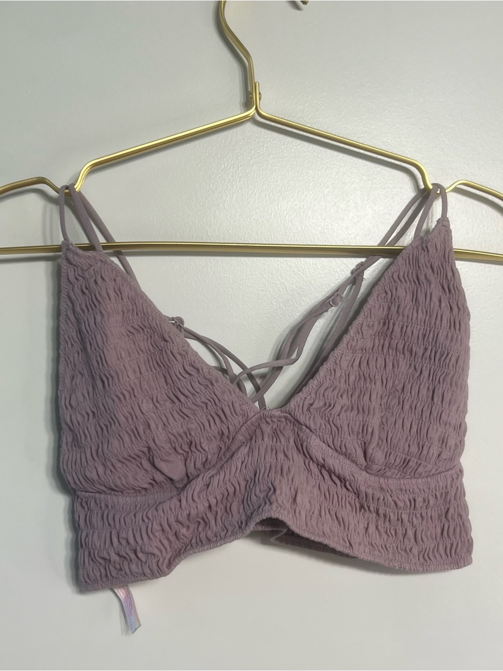 PINK Victoria's Secret Smocked Bralette - Mauve Pink- XL